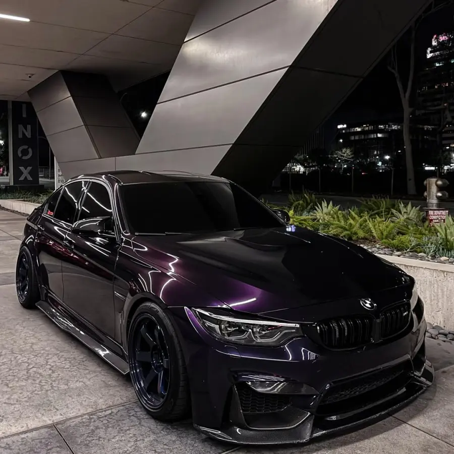 Gloss Metallic Ghost Midnight Purple Car Vinyl Wrap PET