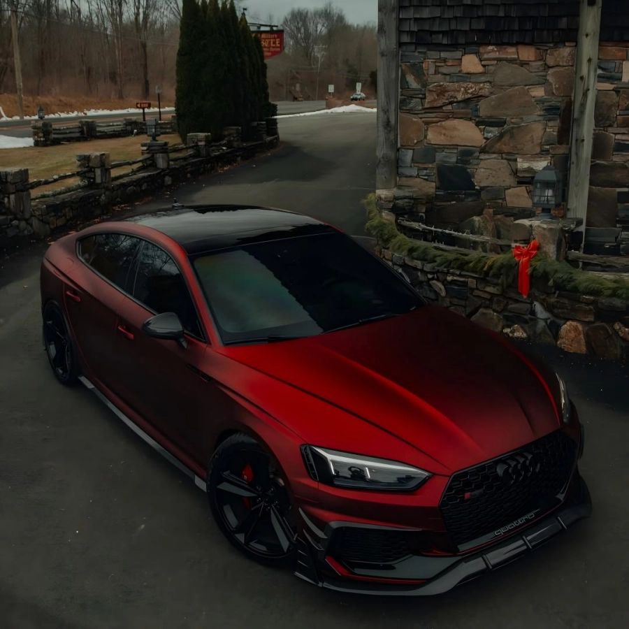 Satin Chrome Metallic Romanee Red Vinyl Wrap | Satin Romanee Red Metallic Chrome