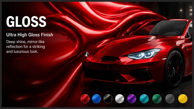 gloss car wrap on car 