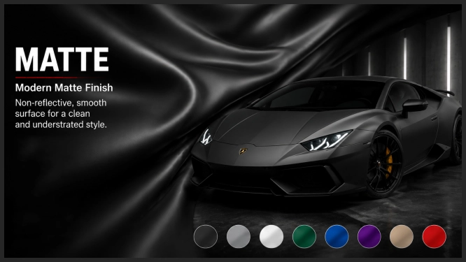 matte car wrap on car