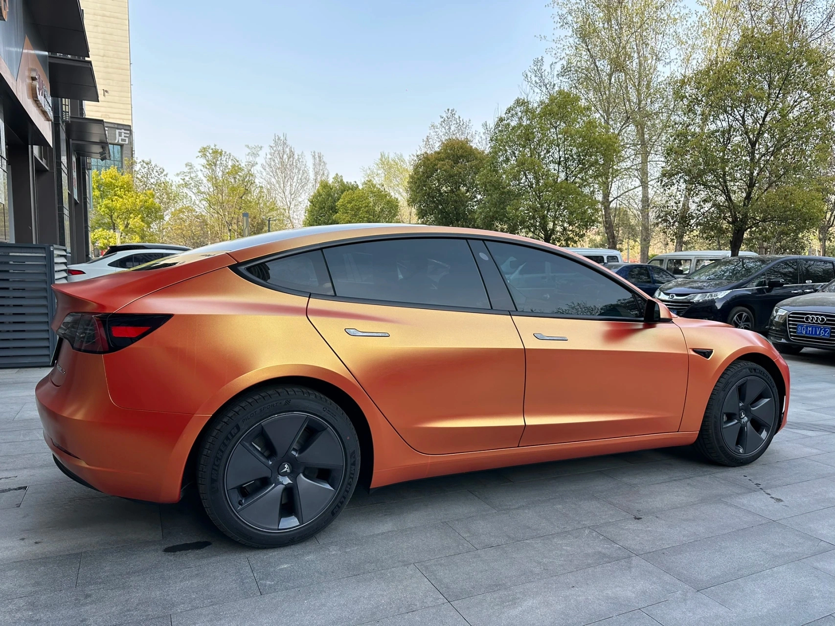 matte orange car wrap