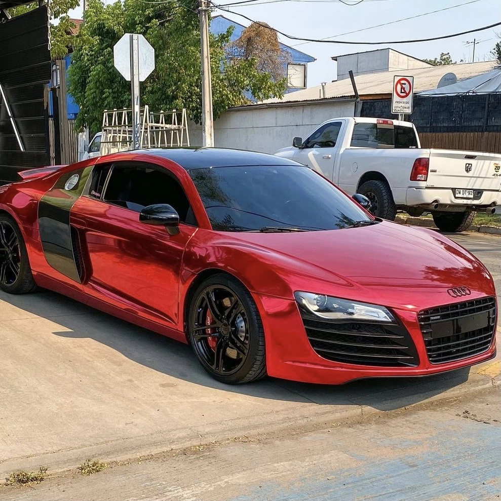 Metallic red car wrap