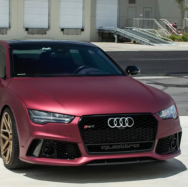 Matte red car wrap