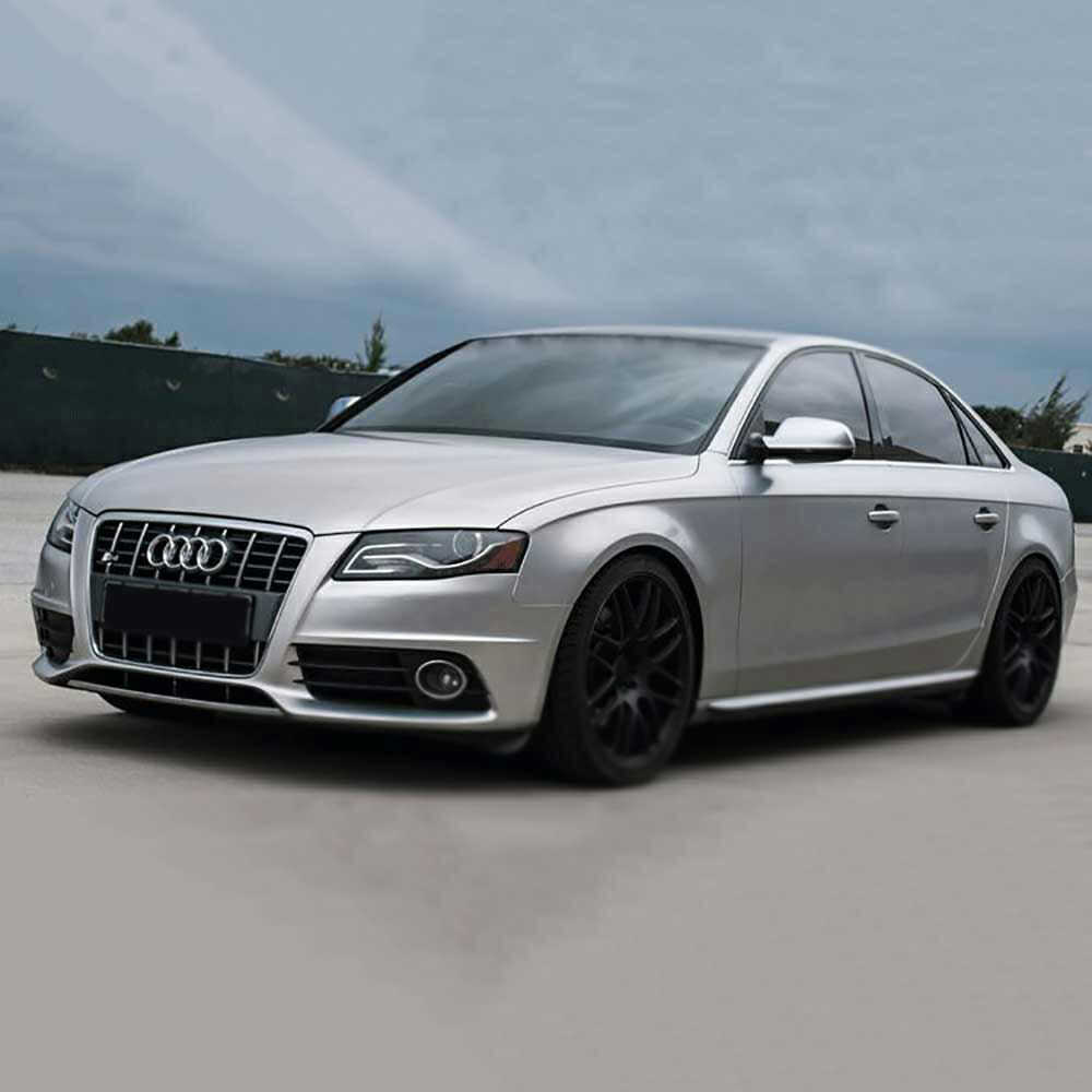 metallic silver car wrap