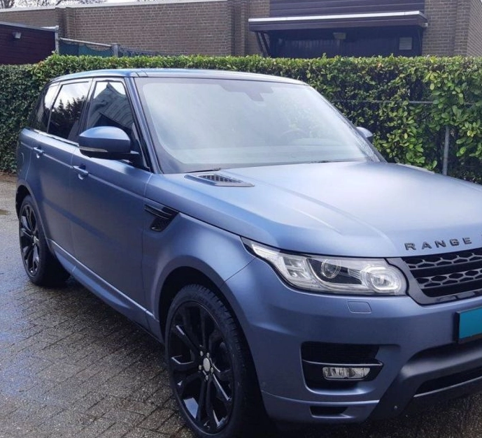 matte metallic blue car wrap