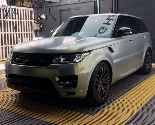 metallic grey car wrap