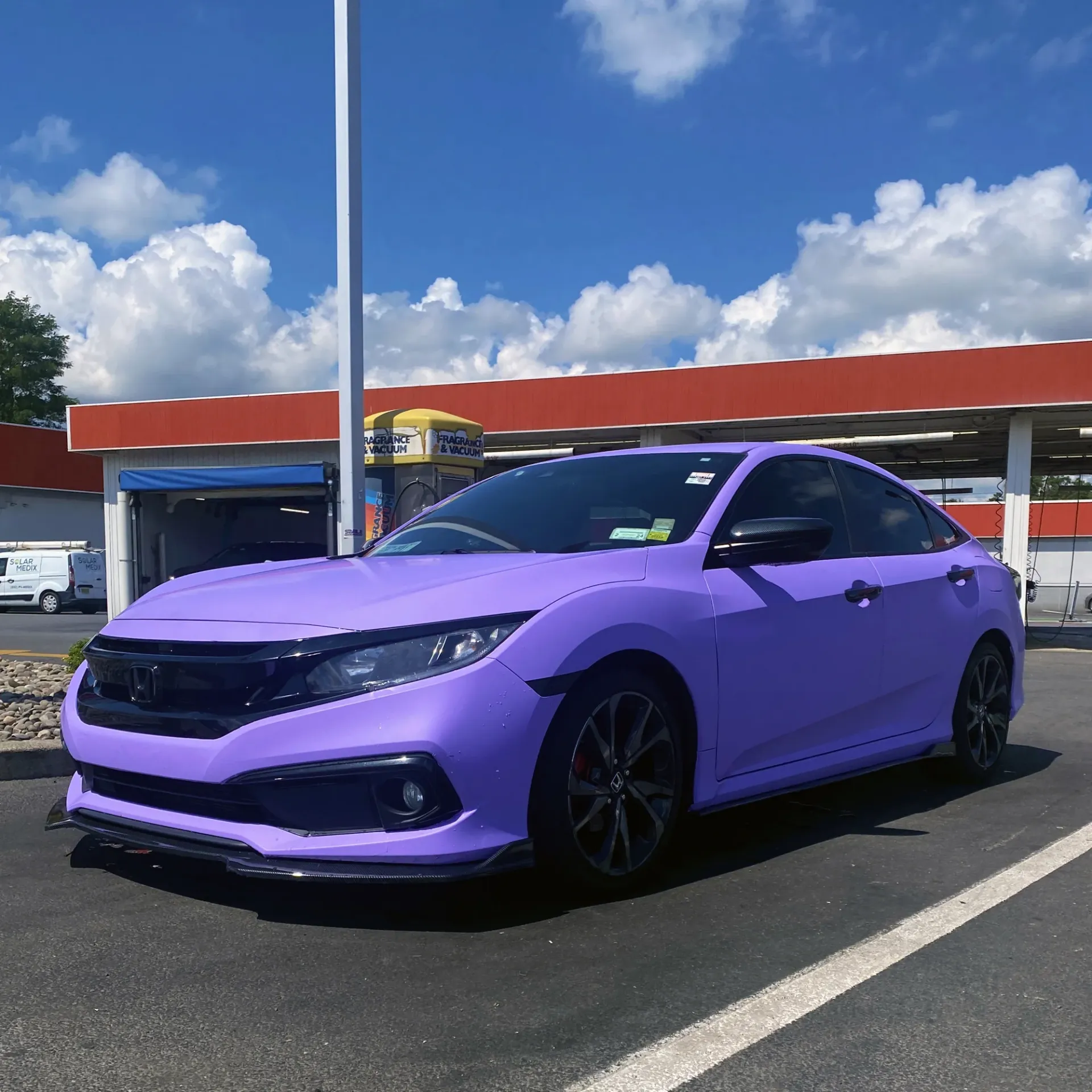 matte purple car wrap