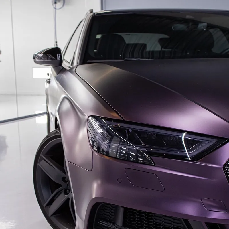 matte metallic purple car wrap