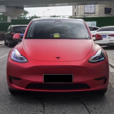 Matte Chrome Apple Red Car Vinyl Wrap PET 02