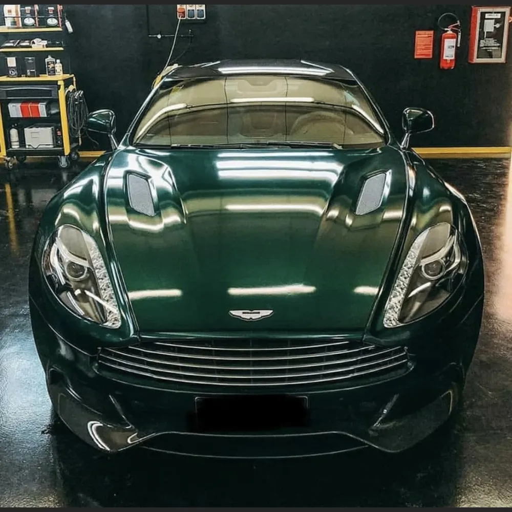 Gloss Metallic Dark Green Car Vinyl Wrap02