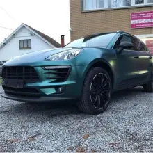 matte dark green car wrap