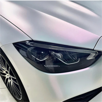 Matte Metallic Chameleon Pink White Car Vinyl Wrap 02