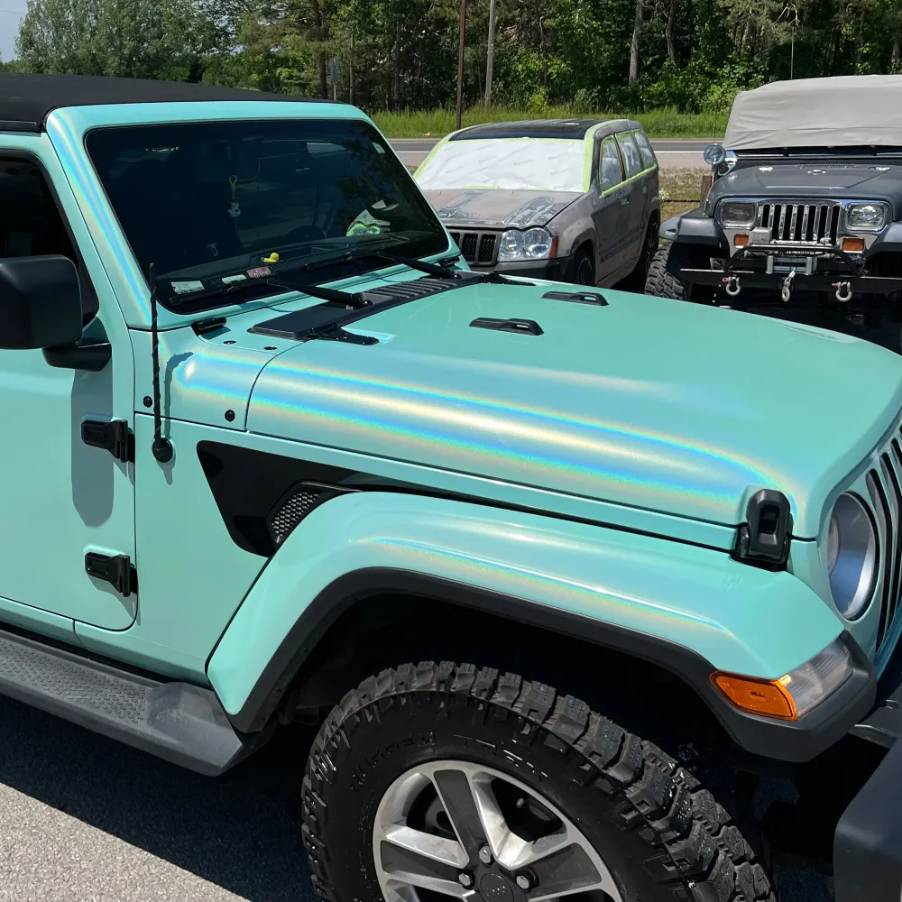 Gloss Rainbow Tiffany Blue Car Wrap | Metallic Rainbow Tiffany Blue Vinyl Wraps