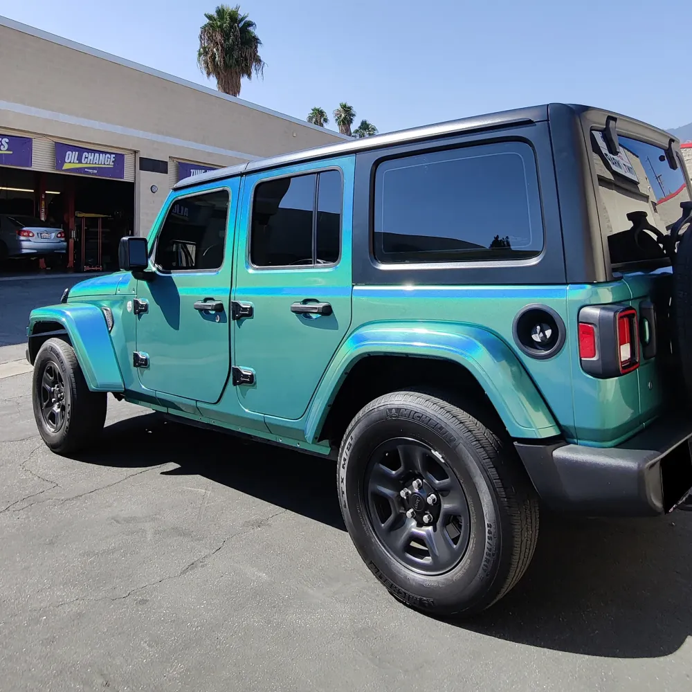 rainbow metallic green wrap
