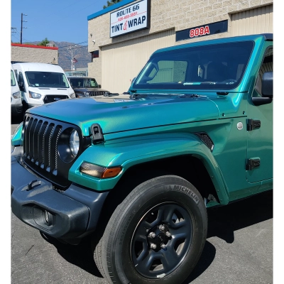 Gloss Metallic Rainbow Laser Green Vinyl Car Wrap 02