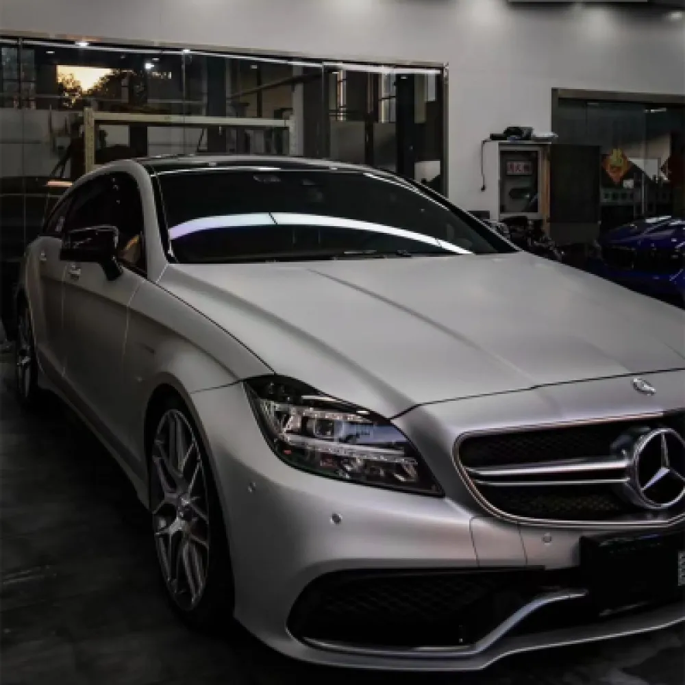 matte satin silver wrap