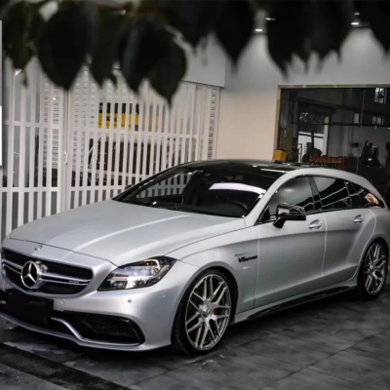 satin silver vinyl wrap