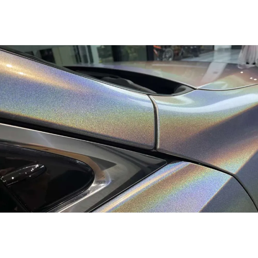 Best Matte Silver Rainbow Car Wrap  Metallic Rainbow Silver Vinyl Wraps