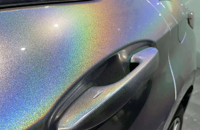 Best Matte Silver Rainbow Car Wrap | Metallic Rainbow Silver Vinyl Wraps