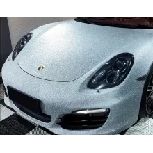 Gloss Metallic Diamond Silver Car Vinyl Wrap