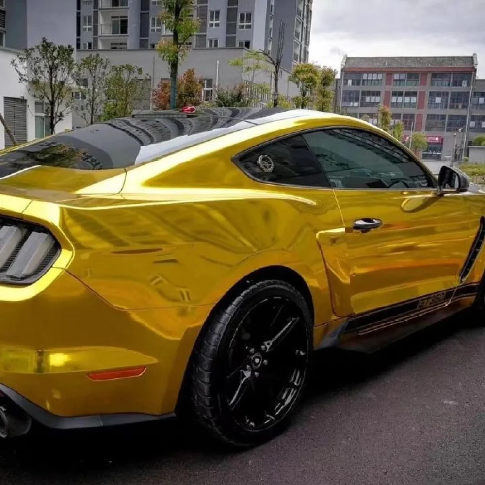 Gloss Mirror Chrome Yellow Car Wrap