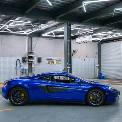 Gloss Metallic Ocean Deep Blue Car Vinyl Wrap PET 02