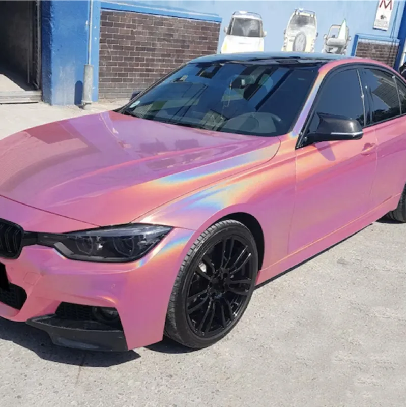 Pink Vinyl Car Wrap Film Sticker Glossy Decal Bubble Free DIY Car Motor  Styling