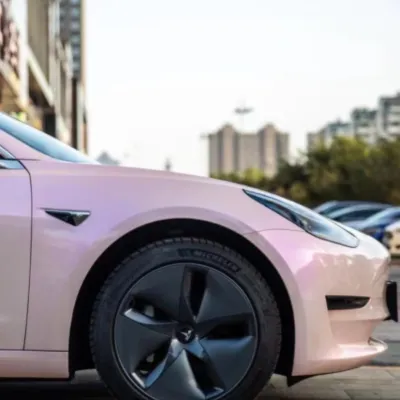 Hot Metallic Light Pink Car Vinyl Wrap