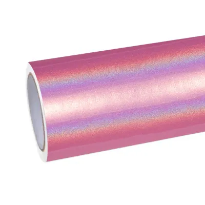 Laser Gloss Metallic Pink Car Vinyl Wrap
