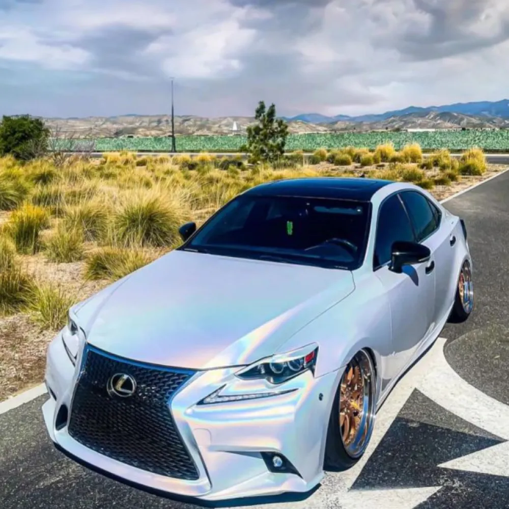 gloss metallic rainbow white vinyl wrap01