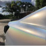 Gloss Metallic Rainbow White Car Wrap