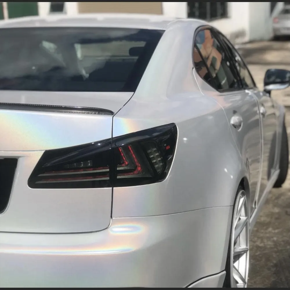 Gloss Metallic Rainbow White Vinyl Wrap04