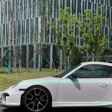 Matte Metallic Chameleon Aurora White Car Vinyl Wrap