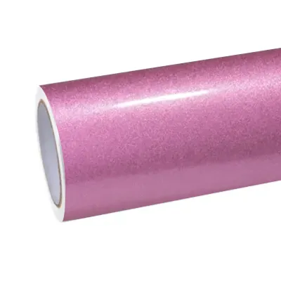 Glitter Gloss Metallic Pink Vinyl Wrap Sparkle Pink Car Wrap