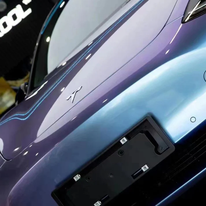 metallic chameleon grey purple vinyl wrap