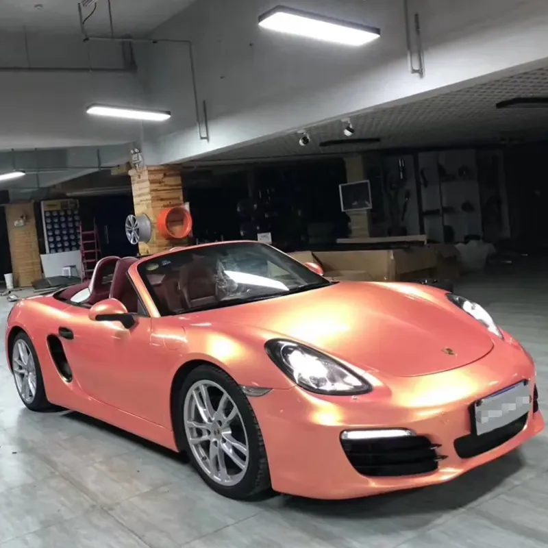 Gloss Metallic Gold Pink Vinyl Car Wrap