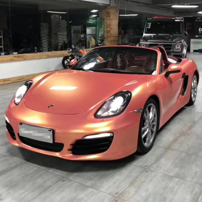 Gloss Metallic Coral Peach Gold Pink  Vinyl Car Wrap 02