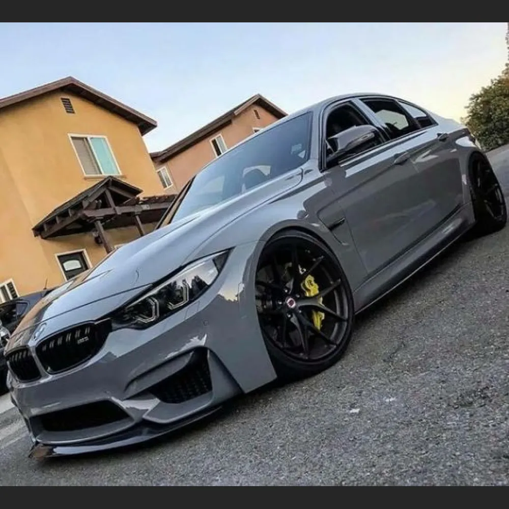 BMW Nardo Grey Car Vinyl Wrap Glossy Nardo Grey Car Wrap BMW