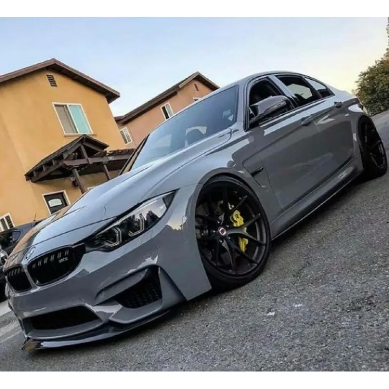 BMW Nardo Grey Car Vinyl Wrap Glossy Nardo Grey Car Wrap BMW