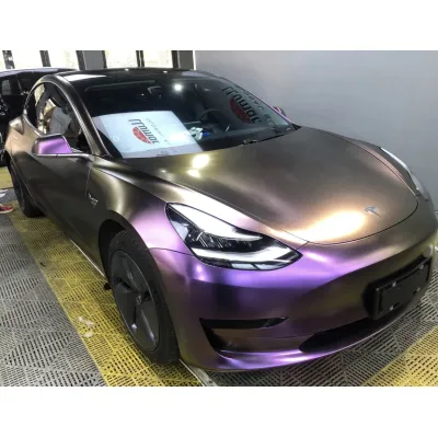 Matte Glitter Metallic Purple Car Wrap 02