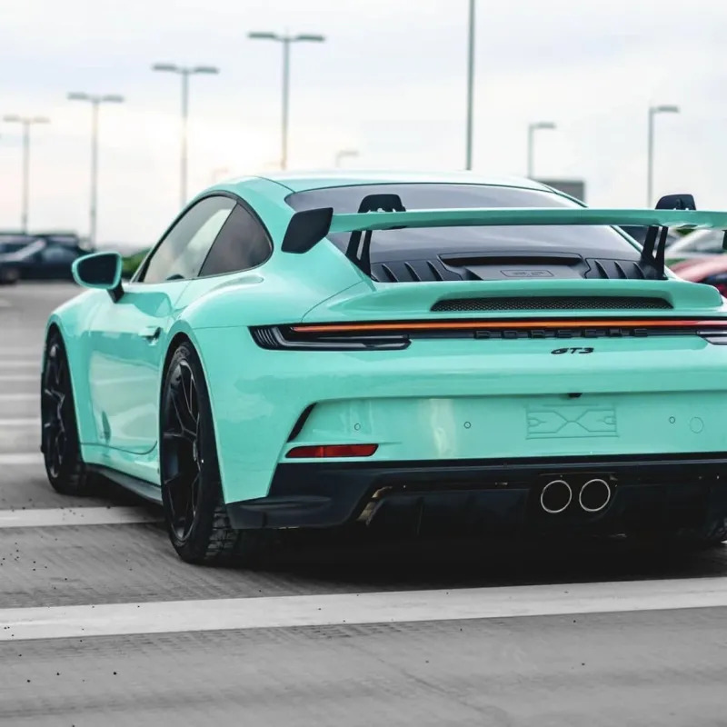 orsche 911 mint green car wrap