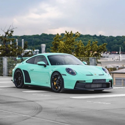 Porsche 911 Mint Green Car Wrap  01