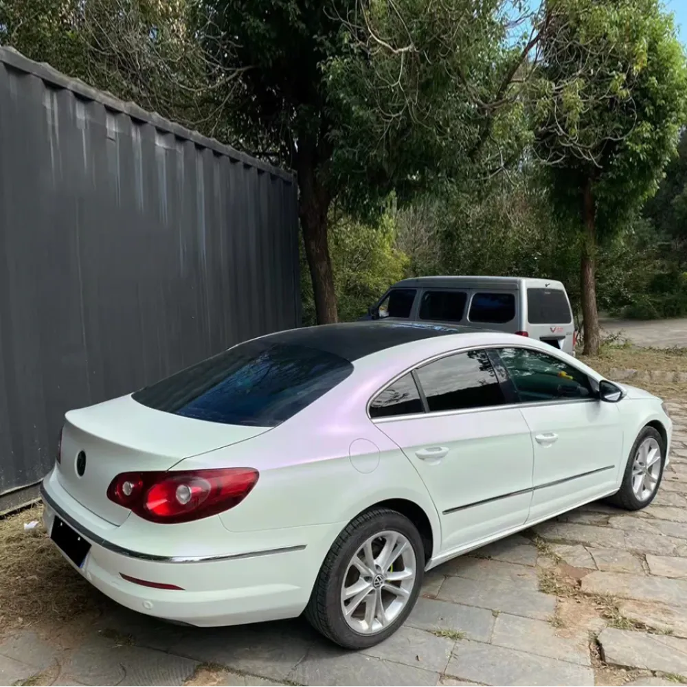 Gloss Metallic Chameleon Purple White Car Vinyl Wrap03