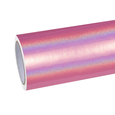 Gloss Metallic Rainbow Laser Pink Car Vinyl Wrap 01