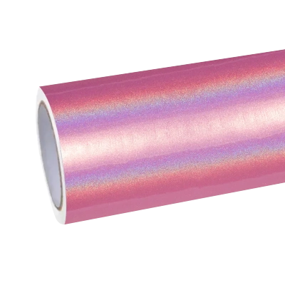 Gloss Metallic Rainbow Laser Pink Car Vinyl Wrap 01