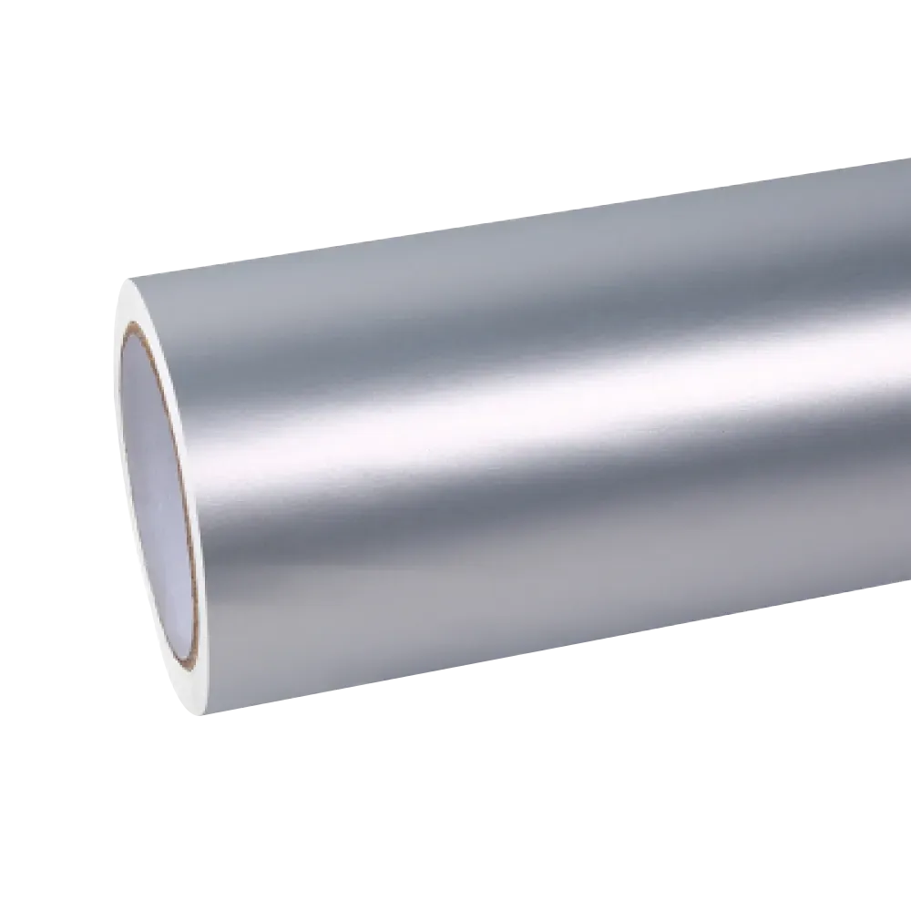 satin silver car wrap