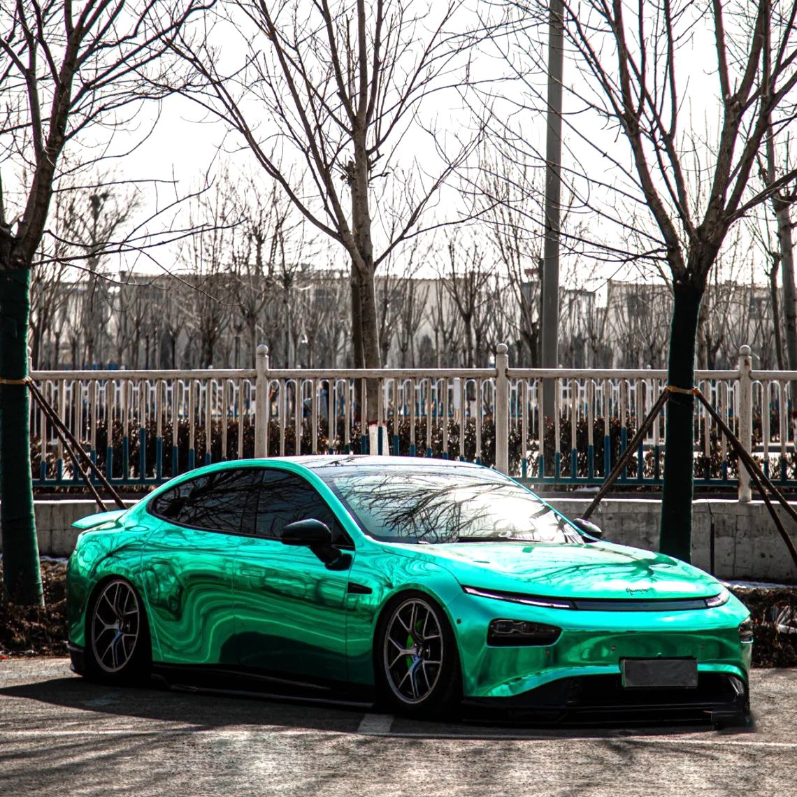 Gloss Chrome Mirror Mint Green Vinyl Wrap Green Chrome Car Wraps