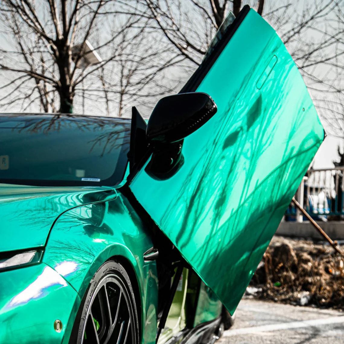 chrome mint green car wrap