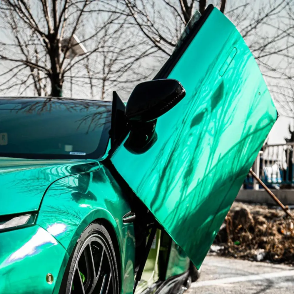Chrome Mirror Mint Green Vinyl WrapGreen Chrome Car Wraps alukovinyl