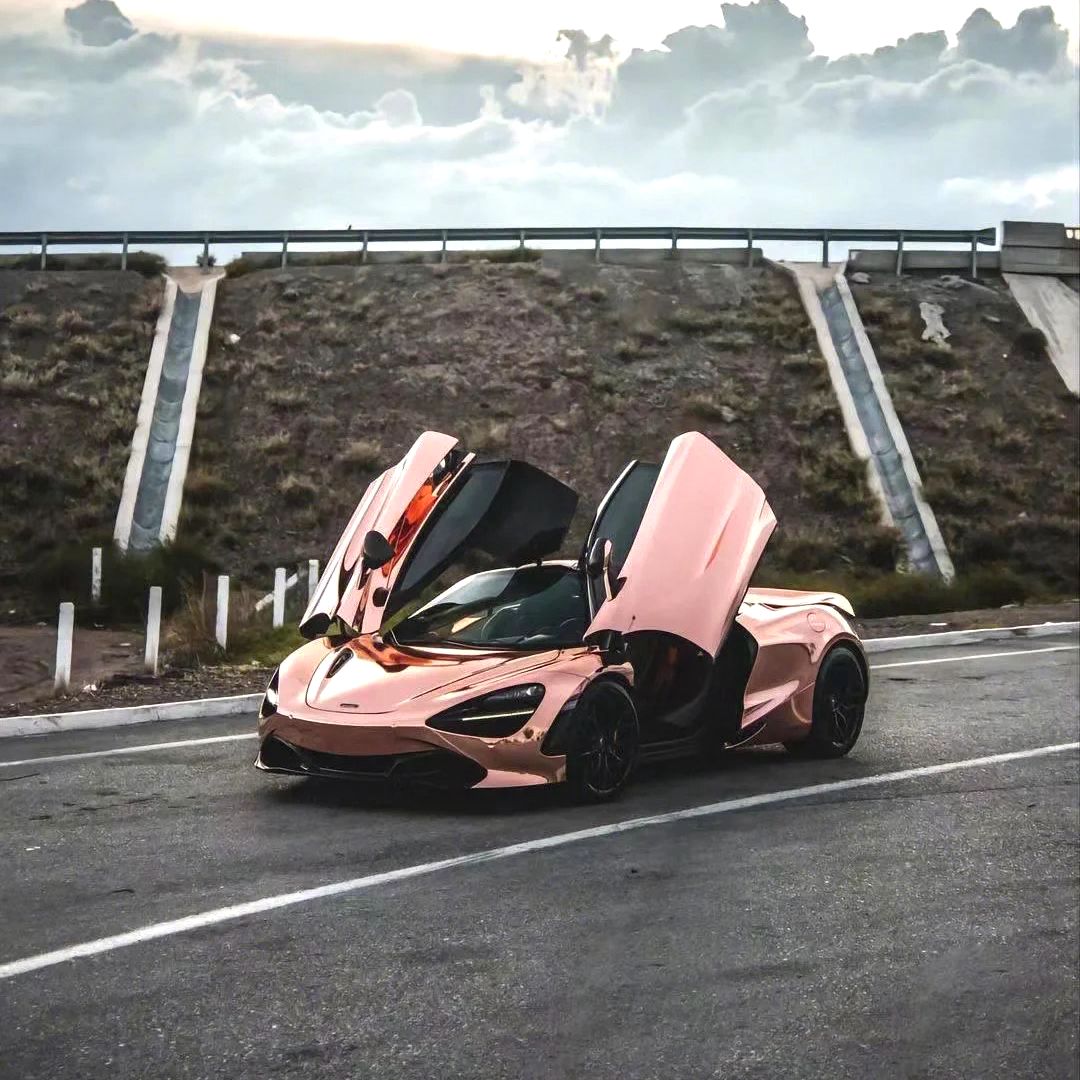 Gloss Mirror Chrome Rose Gold Car Vinyl Wrap